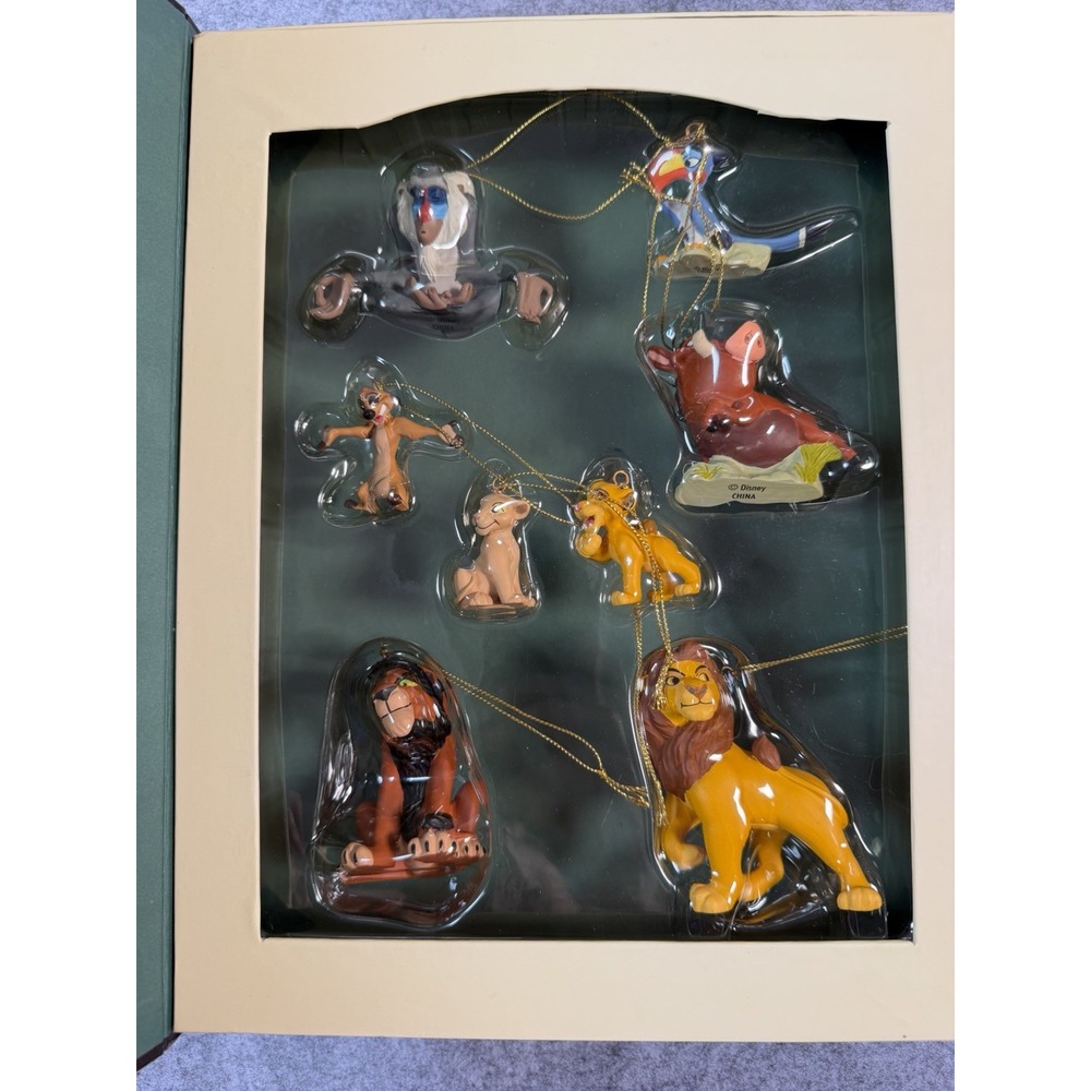 Disney Lion King Storybook Christmas Ornament Set 8 Pc #16149 Simba Scar Retired